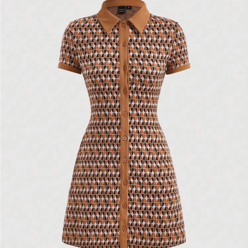 Patterned button down dress